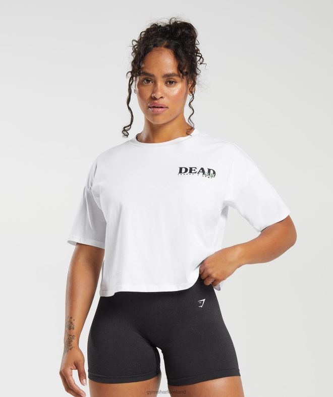 Women Dead Lift Midi Tee 8004D426 Gymshark White