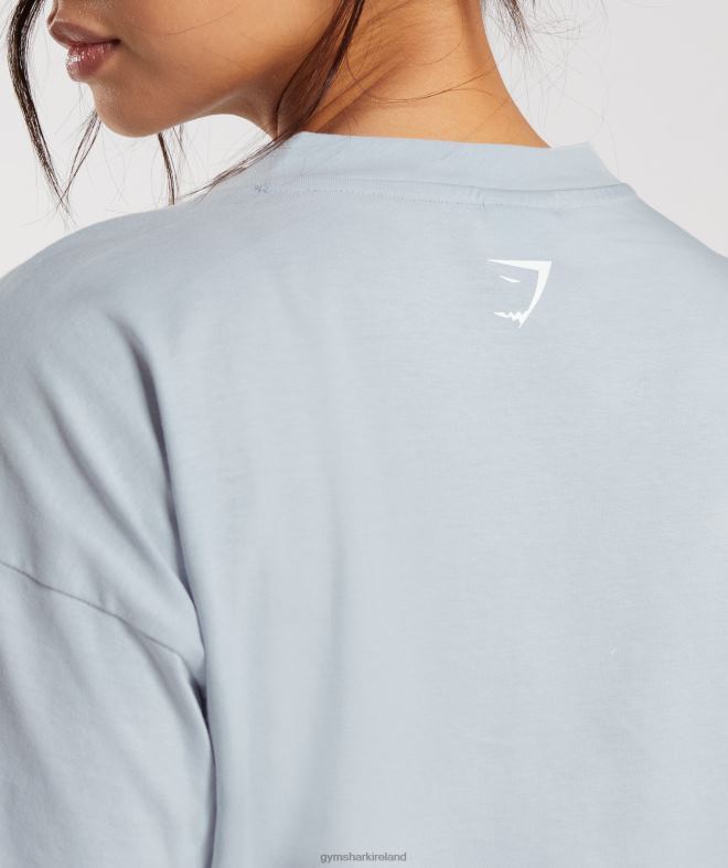 Women Embroidered Graphic Midi T-Shirt 8004D486 Gymshark River Stone Grey