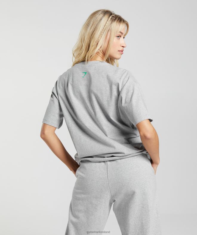 Women Maxed Out Oversized T-Shirt 8004D482 Gymshark Light Grey Marl