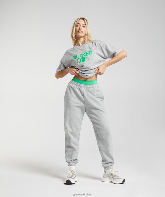 Women Maxed Out Oversized T-Shirt 8004D482 Gymshark Light Grey Marl