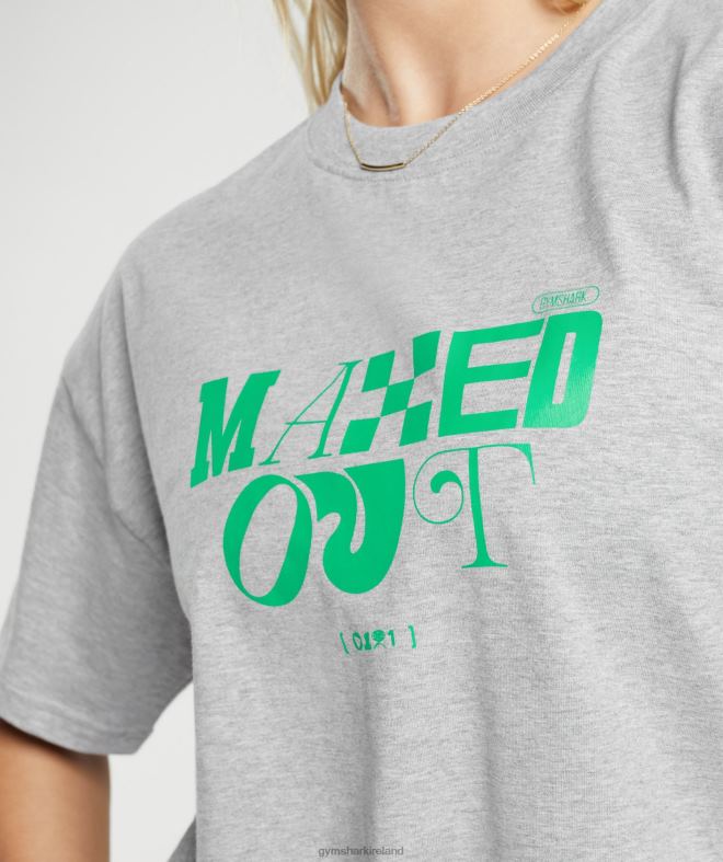 Women Maxed Out Oversized T-Shirt 8004D482 Gymshark Light Grey Marl