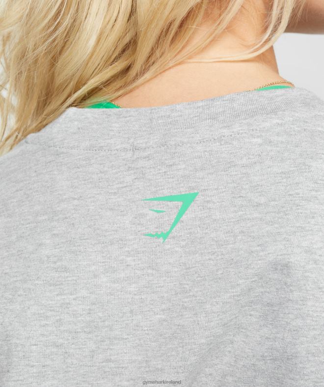 Women Maxed Out Oversized T-Shirt 8004D482 Gymshark Light Grey Marl