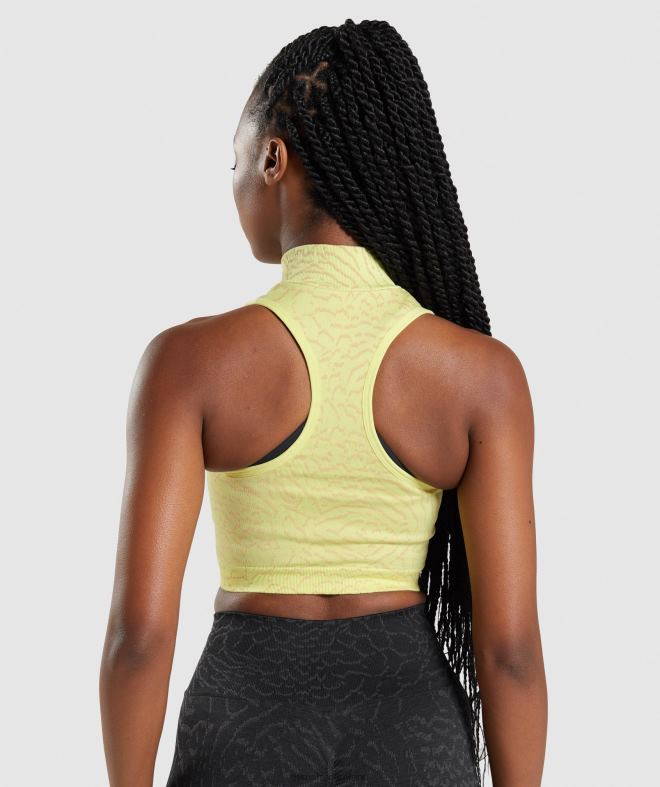 Women Adapt Animal Seamless Crop 1/2 Zip 8004D469 Gymshark Firefly Yellow