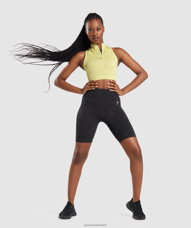 Women Adapt Animal Seamless Crop 1/2 Zip 8004D469 Gymshark Firefly Yellow