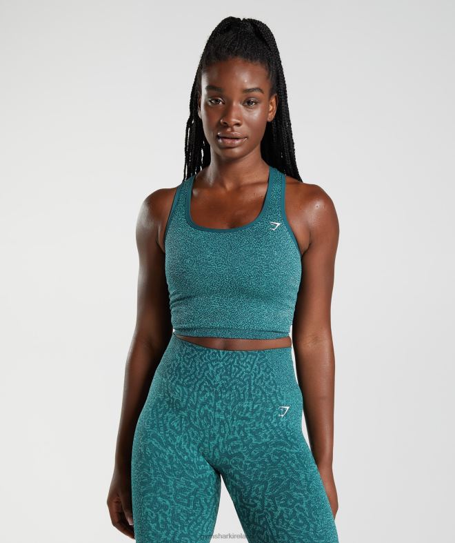 Women Adapt Animal Seamless Crop Tank 8004D491 Gymshark Reef | Winter Teal