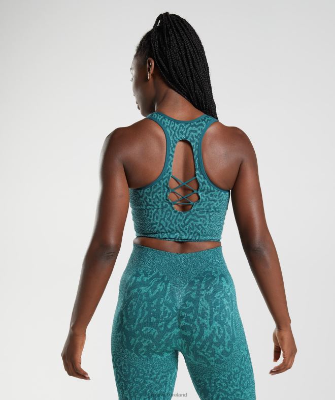 Women Adapt Animal Seamless Crop Tank 8004D491 Gymshark Reef | Winter Teal