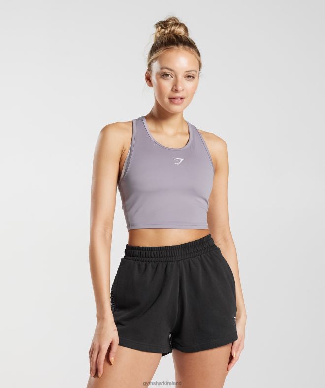 Women Fraction Crop Tank 8004D506 Gymshark Slate Lavender