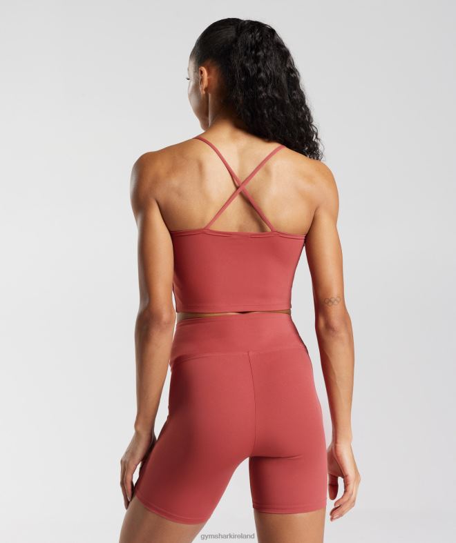 Women Strappy Crop Cami Tank 8004D500 Gymshark Pomegranate Red