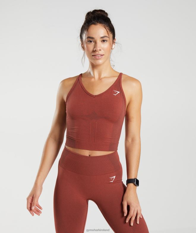 Women Vital Seamless 2.0 Midi Tank 8004D485 Gymshark Brick Red Marl