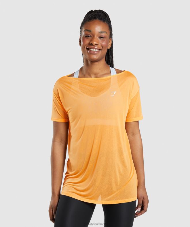 Women Training Oversized Top 8004D483 Gymshark Apricot Orange