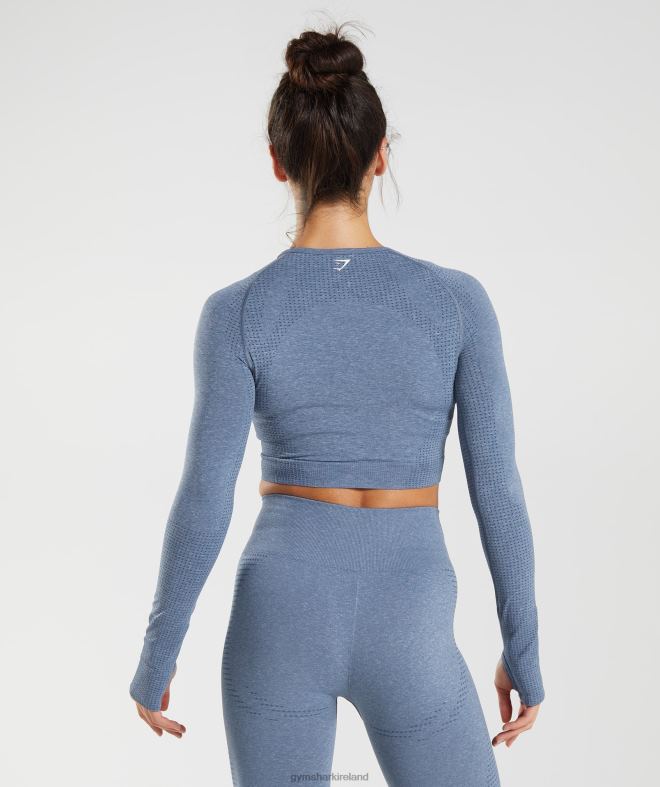 Women Vital Seamless 2.0 Crop Top 8004D468 Gymshark Evening Blue Marl